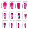 thumbnail image 3 of Rose Red Peacock Painting Press on Nails,Long Square Fake Nails,Romantic Acrylic Glossy Glue on Nails,Removable Winter Spring Xmas False Nails for Girls Easter Holiday Daily Appointment Wear, 3 of 6
