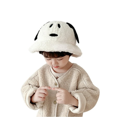 

YWDJ Kids Winter Earmuff With Cashmere Fisherman Hat Warm Hat White 52CM