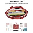 thumbnail image 4 of Tote Bag for Women - Red Christmas Snowflake Pattern Shoulder Bag - Large Utility Work Duffle Bag with Zipper Handbag for Travel, Work, Sprots, 4 of 5