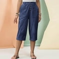 thumbnail image 4 of Luvrsol Capris for Women with Pockets Wide Leg Soft Breathable Casual Daily Cropped Trousers S-3XL, 4 of 9