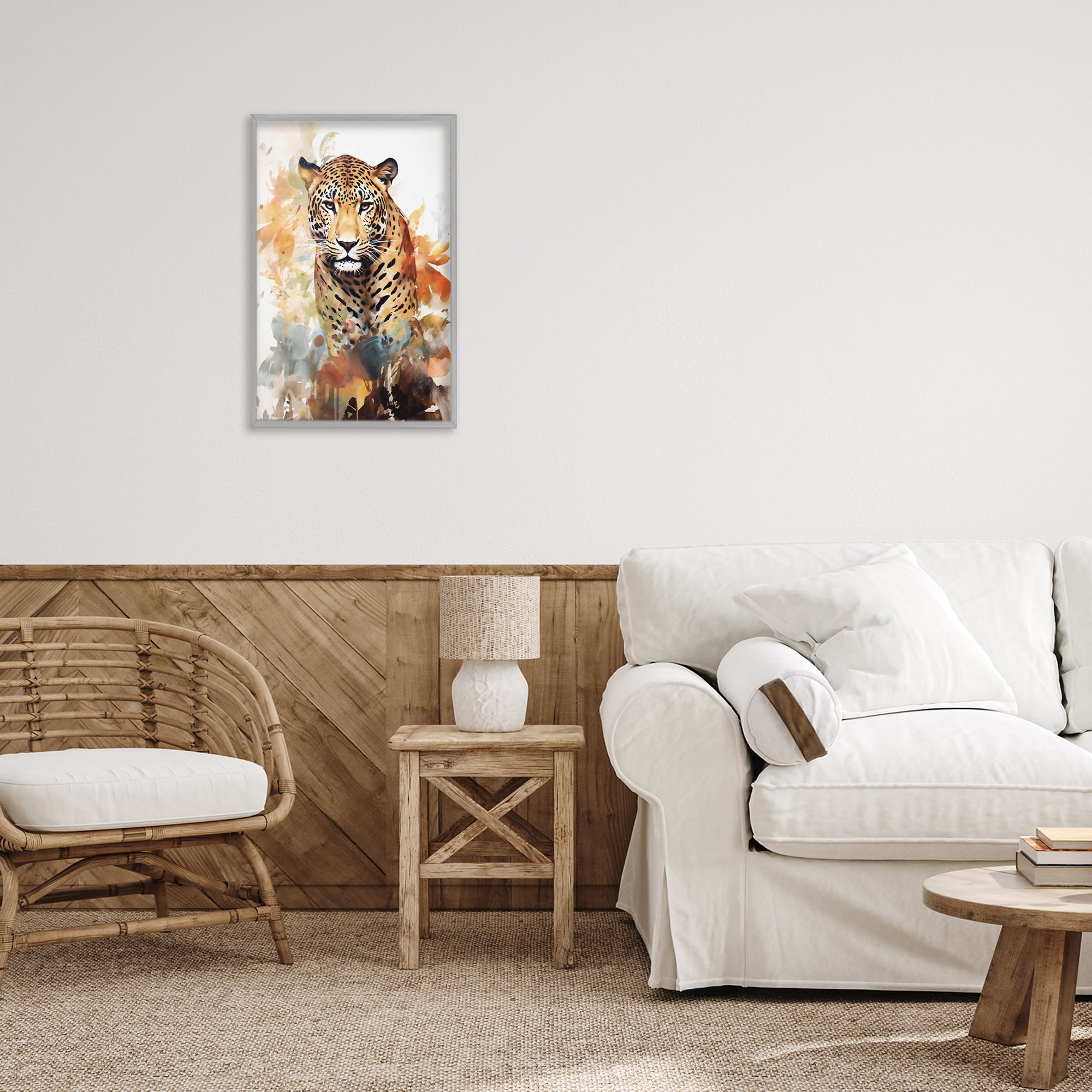 Stupell Industries Wild Cheetah Grace Gray Framed Giclee Art, design by Ray Powers