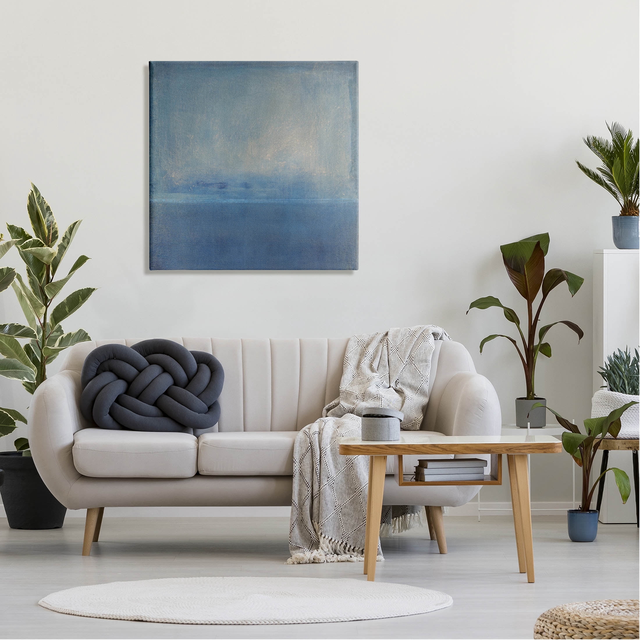 Stupell Industries Blue Abstract Landscape Painting Gallery Wrapped Canvas Print Wall Art, Design by Tim OToole