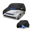 thumbnail image 1 of Cubierta impermeable para coche Unique Bargains, 210D Oxford, negra y azul, con cremallera, protección contra lluvia y sol para Smart Fortwo 2007-2019., 1 of 6