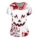 thumbnail image 1 of Camisa de manga corta con cuello en V y estampado sangriento para disfraz de enfermera de Halloween para mujer, 1 of 4