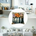 thumbnail image 5 of Heduofu Navy Blue Pumpkin Fall Throw Pillow Covers Set of 2 Orange Floral Outdoor Farmhouse Autumn Thanksgiving Decorations Decorative Throw Pillows Cases for Home Living Room Porch Decor 18x18in, 5 of 7