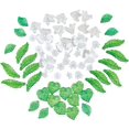 thumbnail image 1 of Kit de cuentas florales: 6 estilos de flores acrílicas y hojas, cuentas de cristal blancas con forma de flor y 3 estilos de hojas verdes (tulipanes, campanillas, lirios y flores de tres pétalos)., 1 of 7