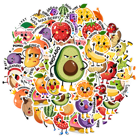 35pcs Cute Stickers Fruit Stickers Funny Stickers for Laptops Notebooks Suitcases