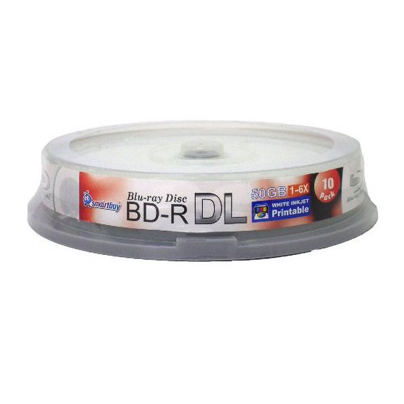 Smartbuy 30-disc 50gb 6X Blu-ray Bd-r Dl Dual Layer Double Layer White Inkjet Hub Printable Blank Data Video Recordable Media Disc with Cakebox/Spindl