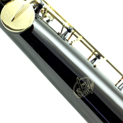 Sky Black Plated Soprano Saxophone with Lightweight Case, Gloves, Cleaning  cloth and rod and Mouthpiece