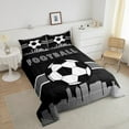 thumbnail image 5 of Erosebridal Bedding Sets Full Soccer Football Comforter Set , Sports Gamer Duvet Insert Video Game Gaming Bedding Comforters & Sets, Black Grey, 5 of 5
