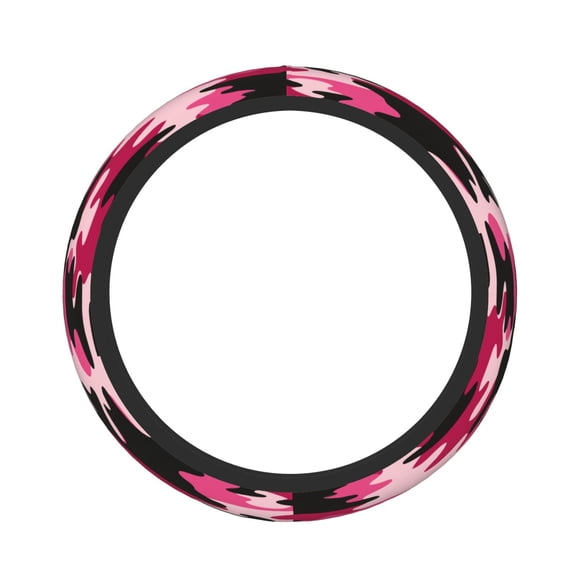 Car Steering Wheel Cover For Men Women Elastic Non-Slip Car Steering Wheel Covers Protector Universal 15 Inch Camouflage Red Black