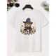 thumbnail image 1 of Halloween T-shirt - Cute Witch Cat Design with Broomstick - Lightweight Cotton Kids Top for Halloween Party Outfit - Easy-Care Boys Clothing ( to Early Teens) - Happy Halloween Graphic Tee, 1 of 6