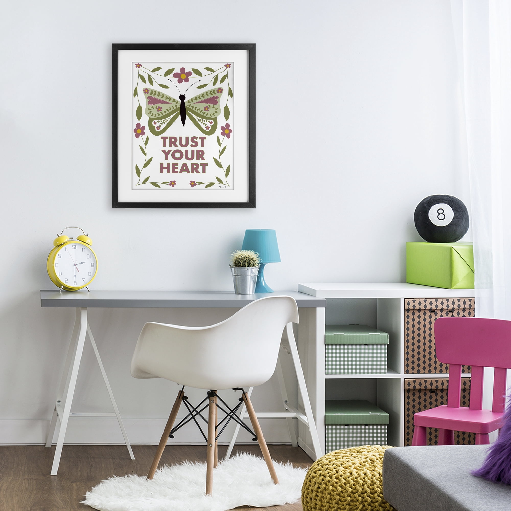 Stupell Industries Trust Your Heart Symmetrical Black Framed Print Under Glass, design by Susan Ball