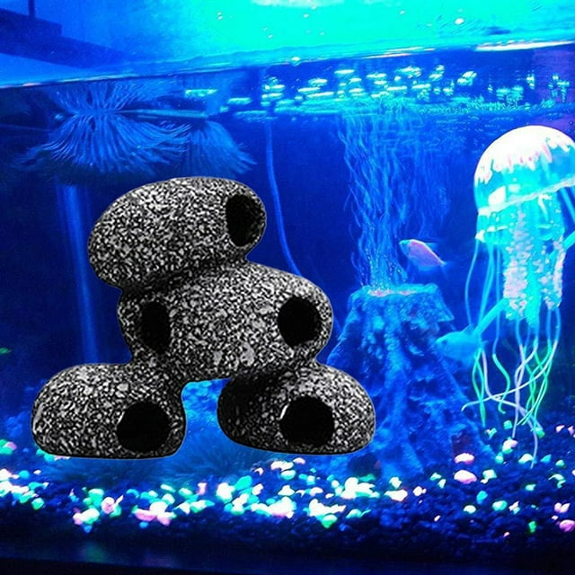 Decoración de Acuario Salvador cueva de Roca Cerámica Escondite 4 piezas