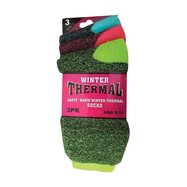 Thermal 6374029 Assorted Womens Socks Size 9 to 11 pack of 4