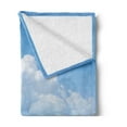 thumbnail image 2 of Nautical Soft Flannel Fleece Blanket, Traveling Themed View of Ship in the Aquatic World with Fluffy Clouds Day Time Landscape, Cozy Plush for Indoor and Outdoor Use, 70" x 90", Blue, by Ambesonne, 2 of 5