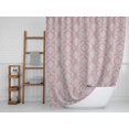 thumbnail image 6 of S4Sassy Pink Stripe & Vector Design Damask Printed Bathroom Curtain Waterproof Shower Drapes-60 x 70 Inch, 6 of 6