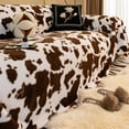 thumbnail image 2 of West Ivory 4-Seater Ultra-Thick Winter Soft Plush Couch Cover – Washable Furniture Protector for Dogs, Pets, Anti-Slip, Anti-Dust Sofa Cushion Cover, Cocoa and White, 133.86 x 66.93 Inches, 2 of 6