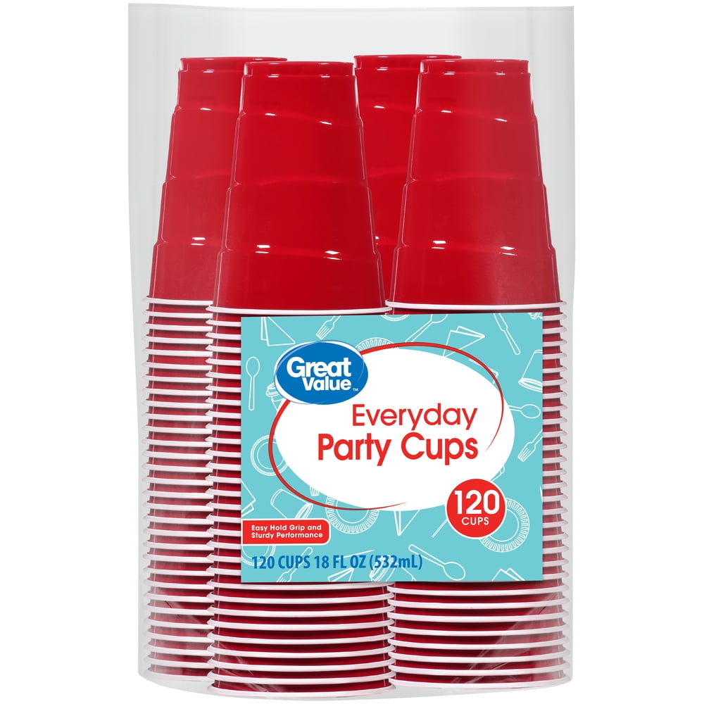 Great Value Everyday Plastic Cups, 18 oz, 50 Count