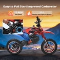 thumbnail image 3 of Gpower Gasoline 49cc Dirt Bike for Kids 6-15,2-Stroke Gas Power Mini Dirt Bike,Red, 3 of 8