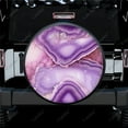 thumbnail image 1 of Purple and Gold Marble Pattern Polyester Universal Spare Wheel Tire Cover Wheel Covers for Trailer RV SUV Truck Camper, 1 of 5