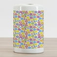 thumbnail image 2 of Modern Ceramic Toothbrush Holder, Circular Shaped Buttons Pattern in Various Sizes Print, Decorative Versatile Countertop for Bathroom, 4.5" X 2.7", Multicolor, by Ambesonne, 2 of 4