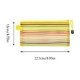 thumbnail image 4 of Yhmxh Zipper Mesh Pouch, Rainbow Stripe Storage Pencil Pouches, Transparent Nylon Mesh Pen Pencil Case, Multipurpose Pencil Pouch for Office Supplies, Stationery, Cosmetics Travel Accessories, 4 of 7