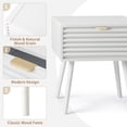 thumbnail image 5 of Solid Wood Nightstands with Drawers, Mid Century Modern Side Table, Small End Table Night Stand with Storage Drawer for Living Room, Bedroom, White, 5 of 7
