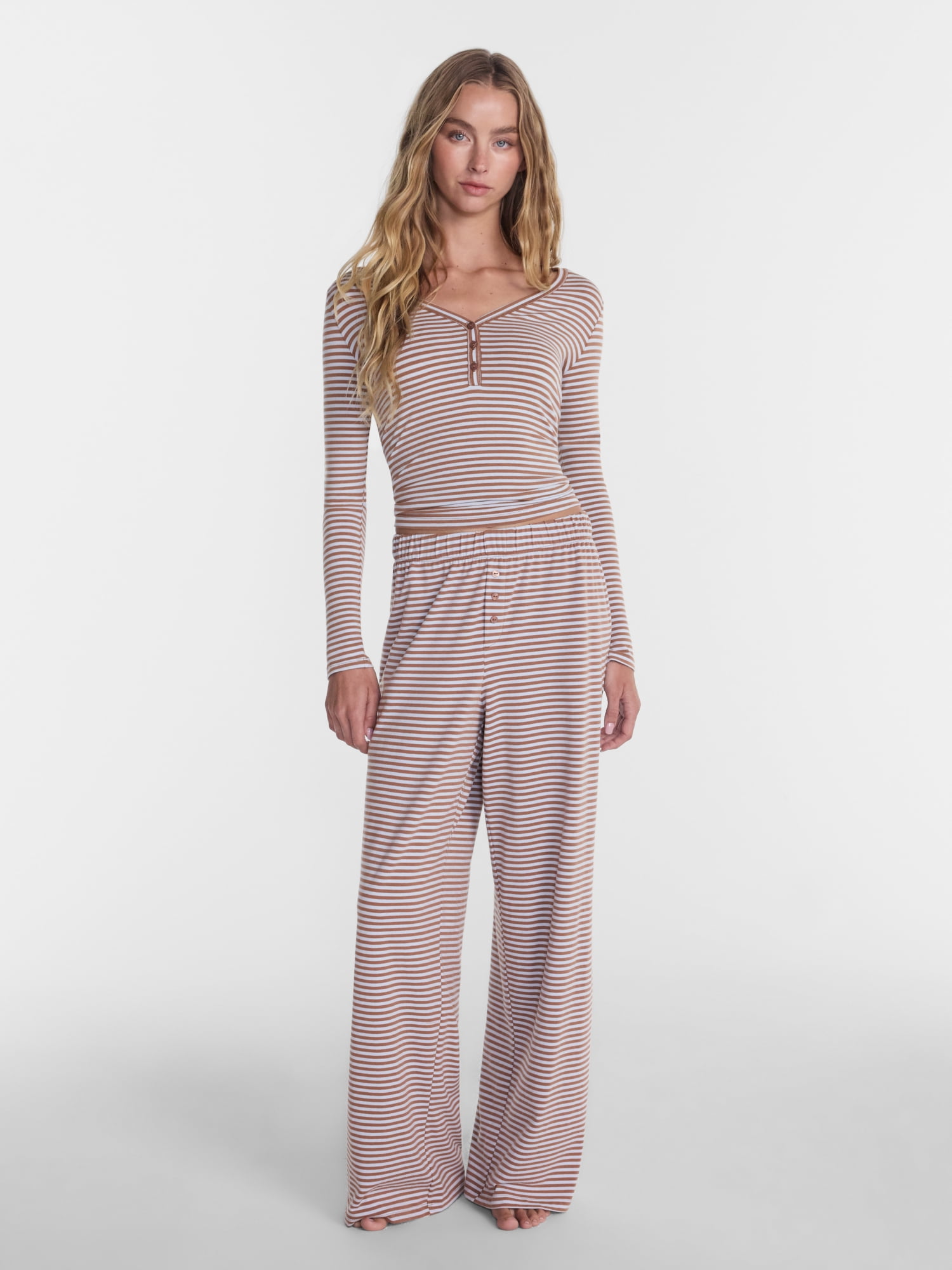 No Boundaries Cloud Core Henley Sleep Shirt, Women's XXS-3X