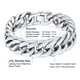 thumbnail image 5 of PROSTEEL Pulseras de cadenas cubanas de plata para hombre de 17 mm, pulsera gruesa de acero inoxidable con eslabones de Franco para niños, pulsera de mano de moda, regalo de Navidad, 21cm/8.3", 5 of 7
