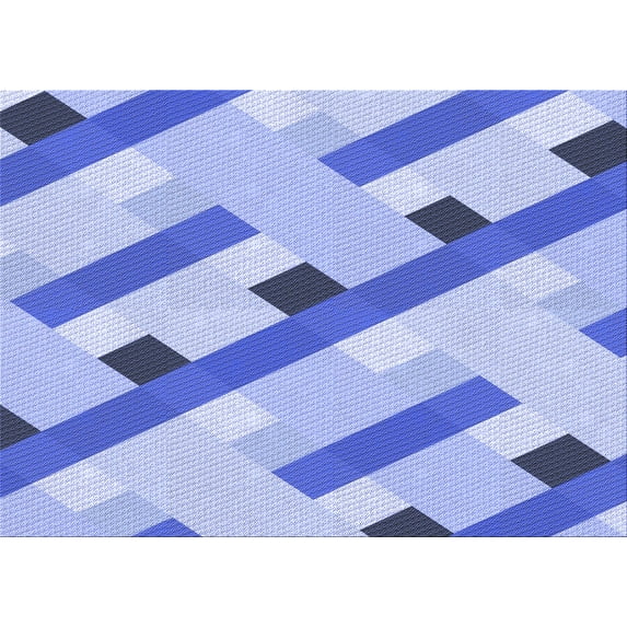 Ahgly Company Indoor Rectangle Patterned Royal Blue Area Rugs, 6' x 9'