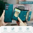 thumbnail image 2 of SaniMore Case for Samsung Galaxy Z Fold 5 7.6" 2023, PU Leather Case Detachable Magnetic Zipper Wallet Card Slots Kickstand Wireless Charging Anti-drop Shockproof 360°Protection Cover, Blue, 2 of 8