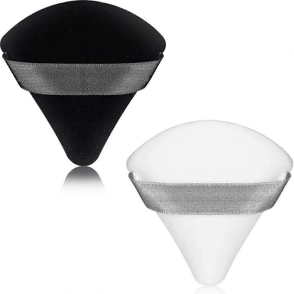 borlas triangulares para maquillaje, para polvos sueltos, base cosmética corporal, esponja suave para polvos.
