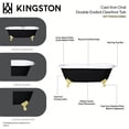 thumbnail image 5 of Aqua Eden VBT7D663013NB2 66-Inch Cast Iron Oval Double Ended Clawfoot Tub (7-Inch Faucet Drillings) in Black/White/Polished Brass, 5 of 5