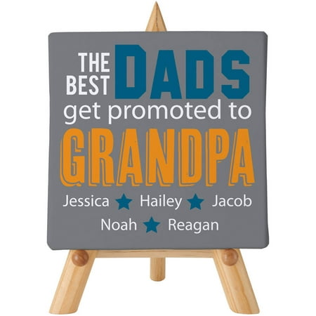 Personalized The Best Dads Get Promoted Canvas 5x5 with