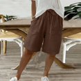 thumbnail image 5 of Diufon Beach Shorts for Women Elastic Waist Drawstring Loose Wide Leg Shorts Knee Length Summer Casual Clothes, 5 of 9