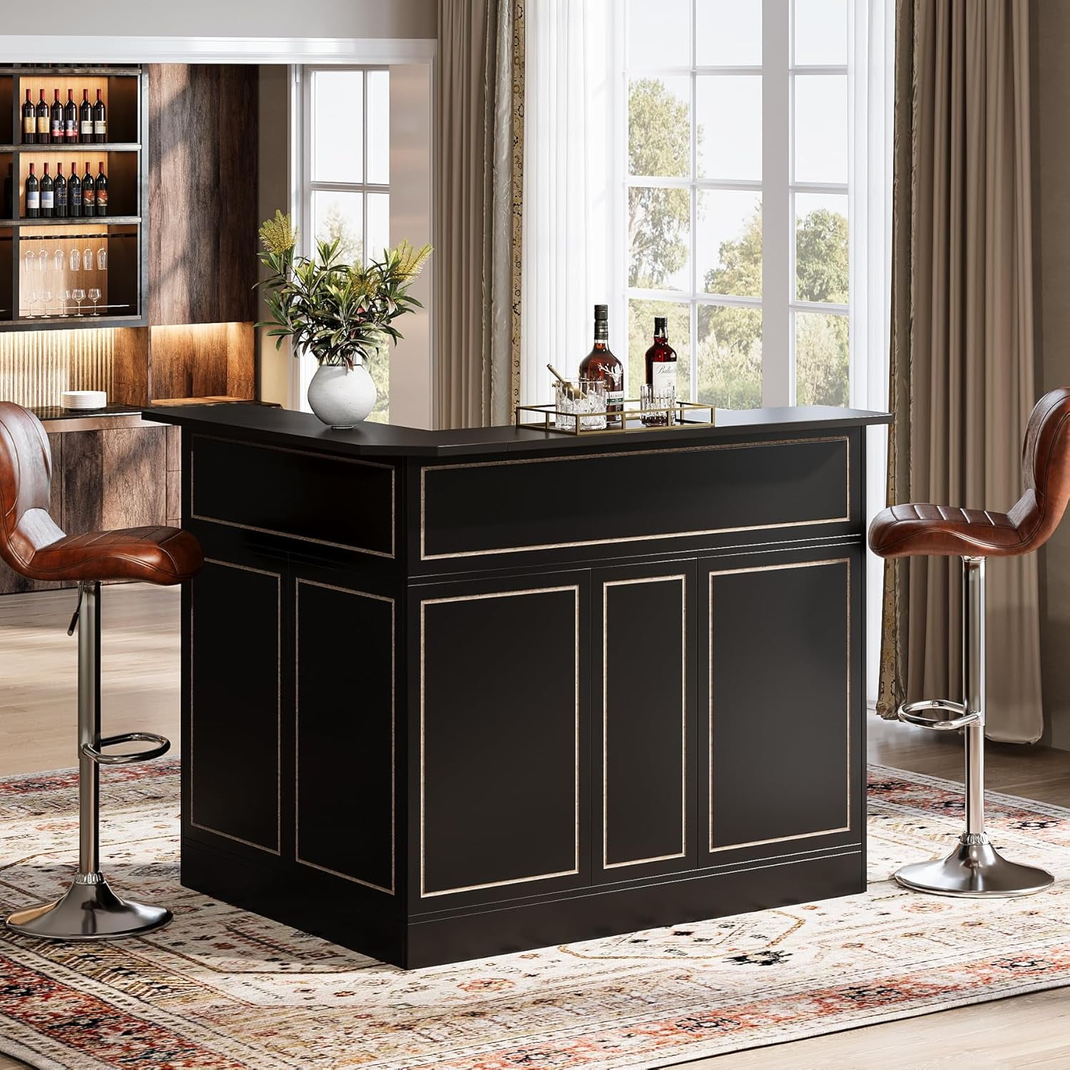 ★ Private Bar Counter Set Amazon.com: Giantex Home Bar Unit, 4 Tier Liquor Bar Table