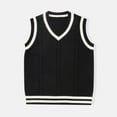 thumbnail image 4 of Unisex Knitted Sweater Vest Blouse College Style Yarn Cardigan Top for Everyday Wear, 4 of 5