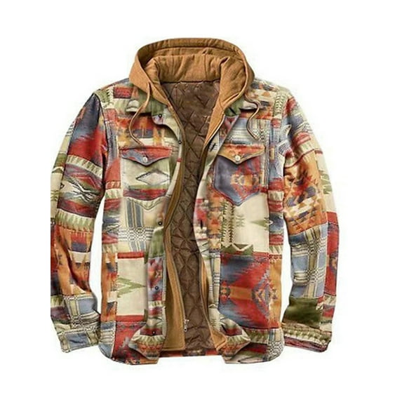 Avamo Sherpa Lined Hooded Jacket Coats For Men Winter Warm Fleece Lined Parka Outwear Thicken Overcoats