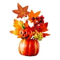 thumbnail image 4 of Calabaza decorativa de otoño con hojas de arce, adorno resistente, calabaza artificial para Estilo D, 4 of 9