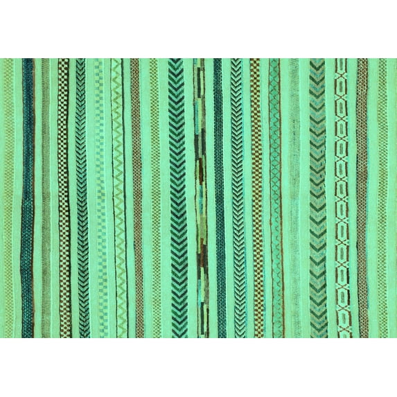 Ahgly Company Indoor Rectangle Abstract Turquoise Blue Modern Area Rugs, 4' x 6'