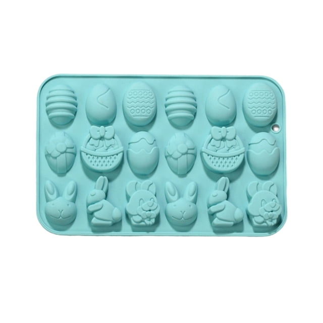 Fokuz Silicone de Pâques à 15 Cavités – Formes de Lapin, d'Oeuf et de Poussin pour Chocolat, Bonbons, Savon et Résine, Antiadhésif, Réutilisable, Cuisson pour Projets de Bricolage de Pâques