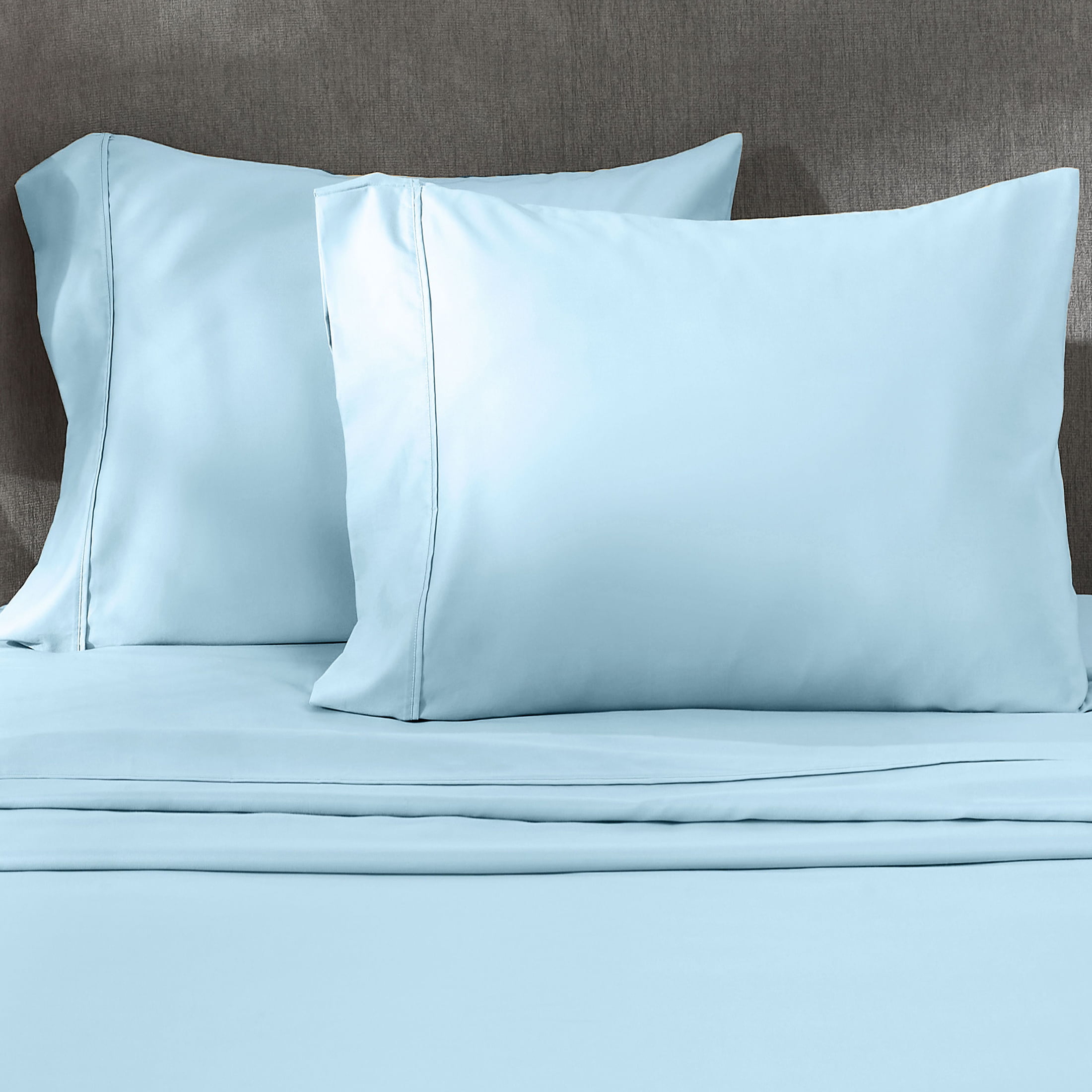NEW Sky Bedding Chevron 230 TC 100% Cotton Sateen King Pillowcases Blue E5100 