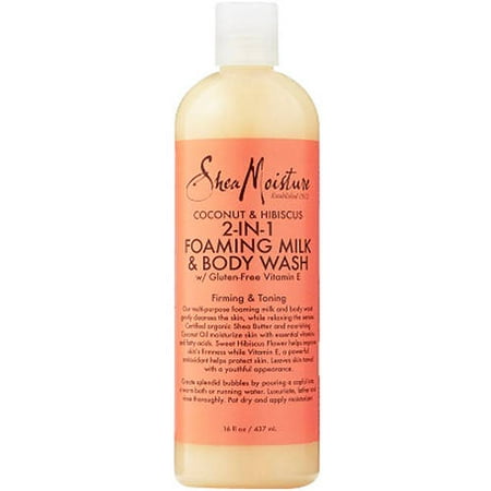 Shea Moisture 2-in-1 Foaming Milk & Body Wash Coconut & Hibiscus, 16.0 FL OZ