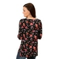thumbnail image 2 of Roper Western Shirt Women 3/4 Sleeve Tunic M Black 03-038-0514-5015 BL, 2 of 2