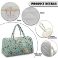 thumbnail image 7 of Garronmavis Large Quilted Duffle Bag for Women, Green Chicken Floral Print Weekender Bag Travel Carry On Tote Overnight Gym Dance Bag with Luggage Sleeve, 7 of 7