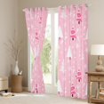 thumbnail image 3 of Homewish Girly Pink Xmas Tree Blackout Curtains Set of 2 (52x84 Each) for Kids, Kawaii Cartoon Christmas Window Curtains, Winter Stars Snowflake Curtains and Drapes, Black Out Curtains Decor, 3 of 6
