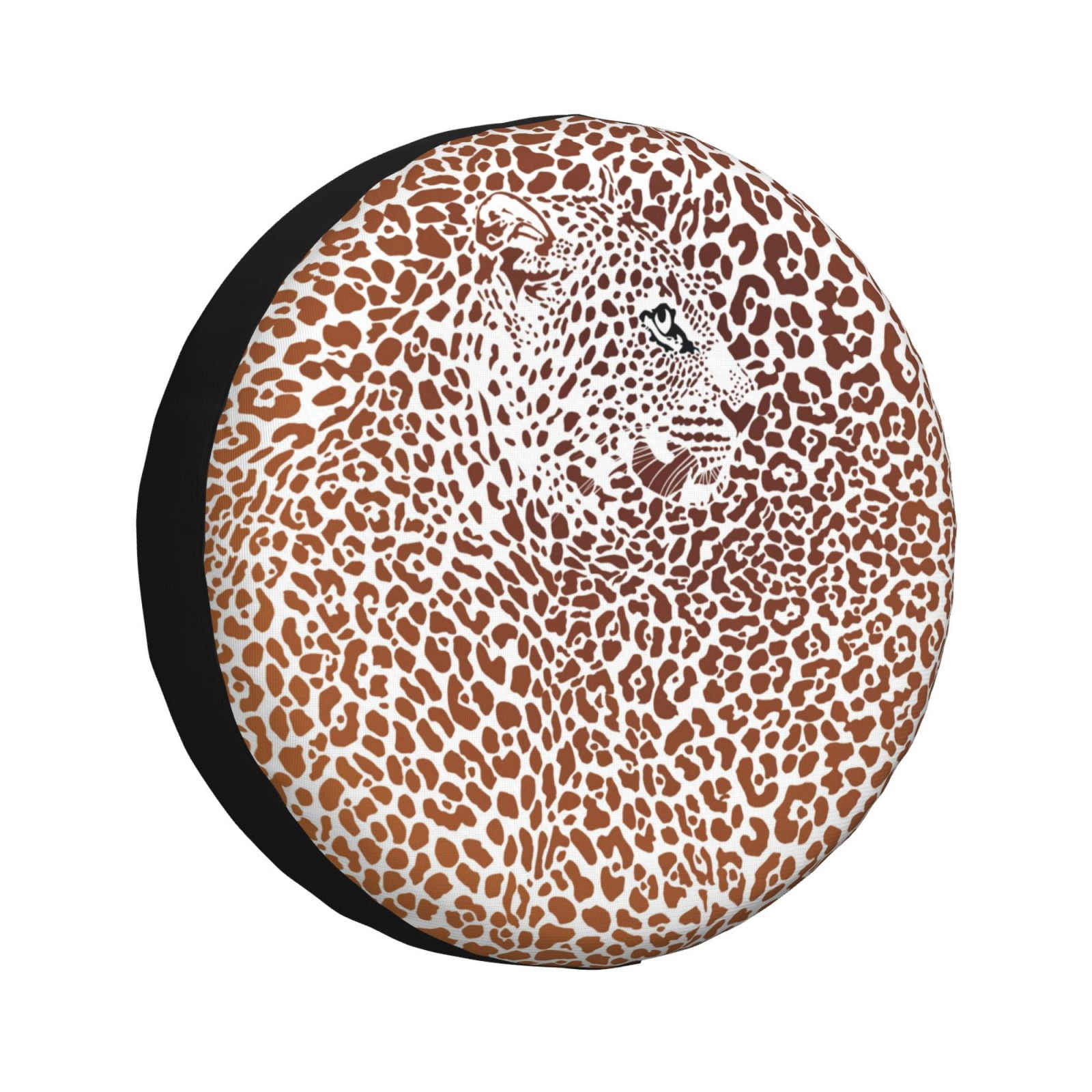 Lsque Leopard Brown Pattern Tire Covers - Tough Tire Wheel Protector for Truck, SUV, Trailer, Camper, RV-15 inch