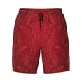 thumbnail image 4 of Lsque Mens Swim Trunks Vintage Burgundy Pattern - Bathing Suit Compression Liner - Beach Swim Shorts Swimwear - (S-3XL) - Stretch Quick Dry -Small, 4 of 9