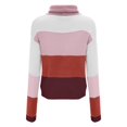 thumbnail image 2 of Vedolay Women's Tops Women's V-Neck Ribbed Long Sleeve Slim Knit Sweater Fall 2023 Trendy Clothes,Pink S, 2 of 5
